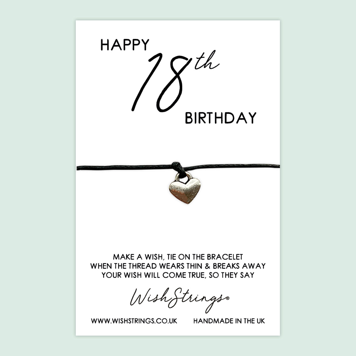 18th Birthday Bracelet – Milestone Birthday Gift | Waxed Cotton Cord | Gift Card Included