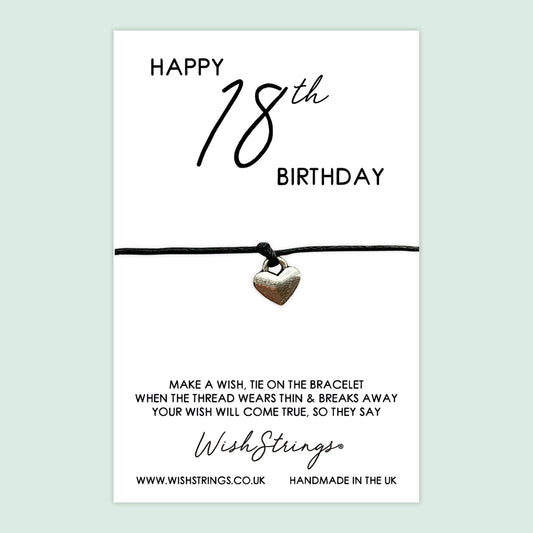 18th Birthday Bracelet – Milestone Birthday Gift | Waxed Cotton Cord | Gift Card Included