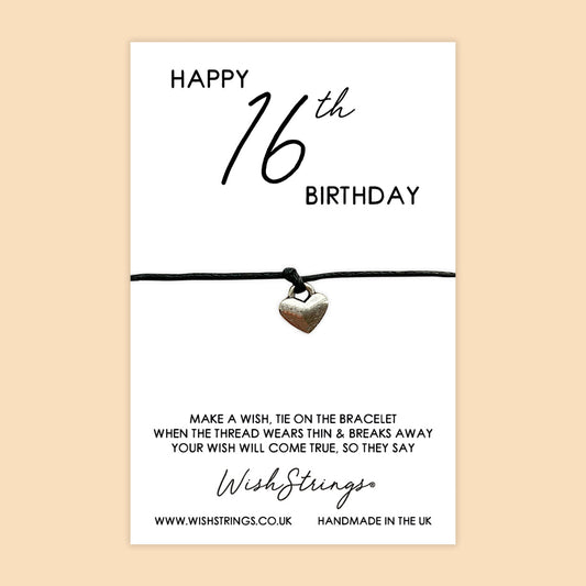 16th Birthday Bracelet – Sweet Sixteen Gift With Gift Card | Handmade Wish Bracelet
