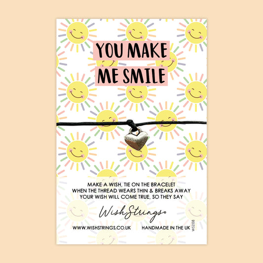 WishStrings ‘You Make Me Smile’ Wish Bracelet | Thoughtful Gift for Motivation & Positivity | Meaningful Keepsake for Happiness & Luck