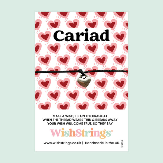 Cariad WishStrings Bracelet – Welsh Love Bracelet | Valentine’s Day Gift Card Included