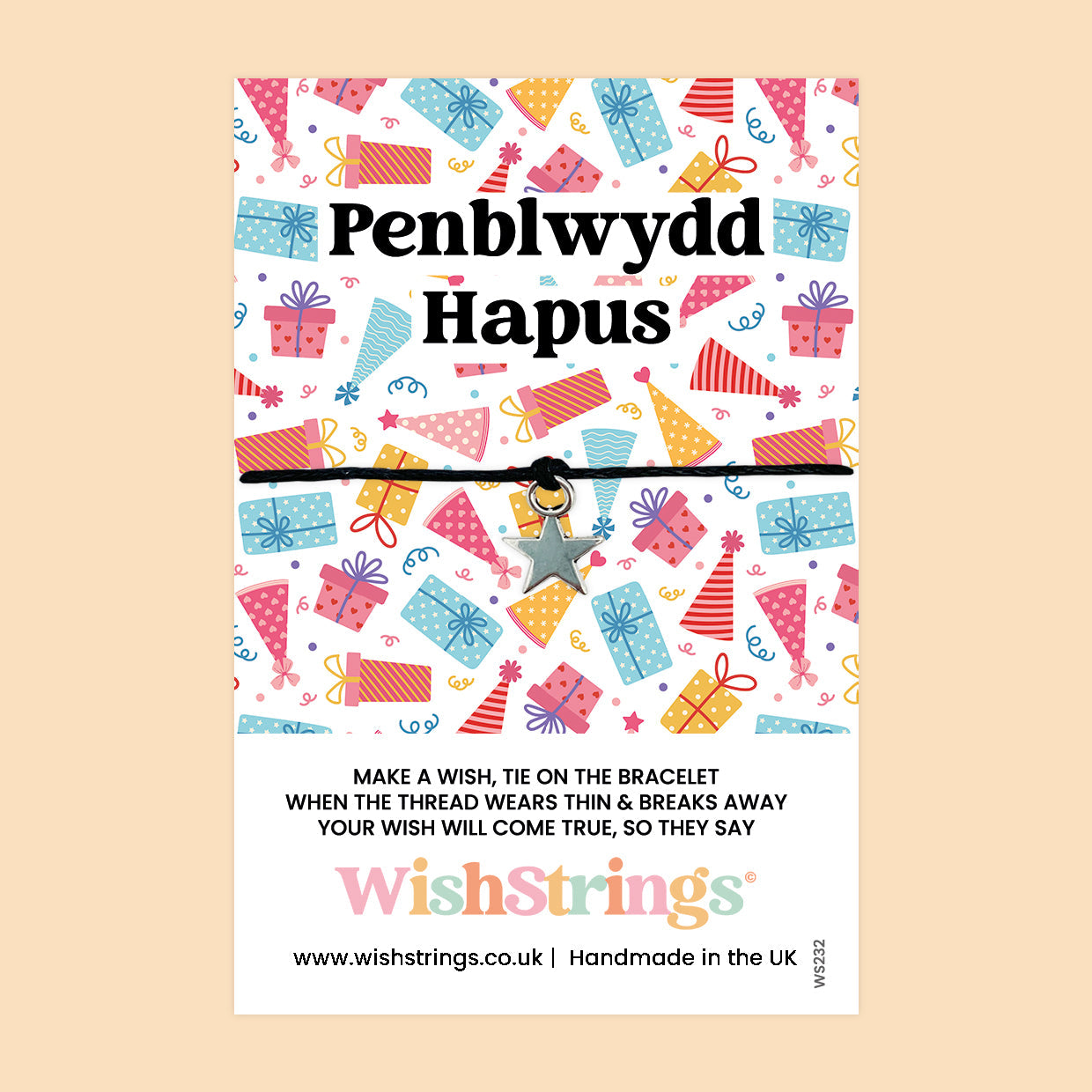 Welsh Birthday Bracelet – Penblwydd Hapus Celebration Gift With Card