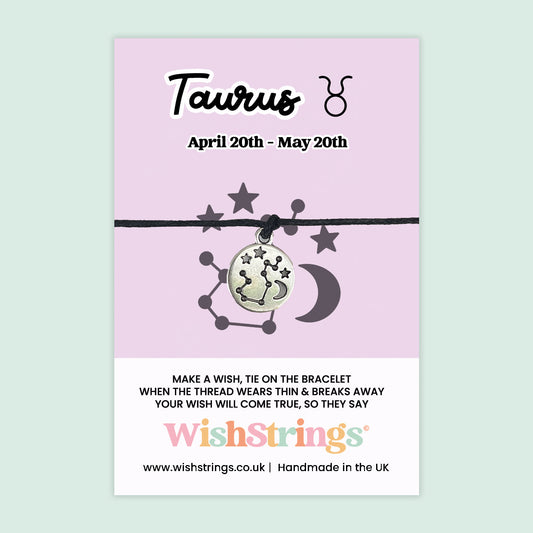 Taurus Star Sign Bracelet – Handmade Zodiac Gift with Birthday Card | WishStrings