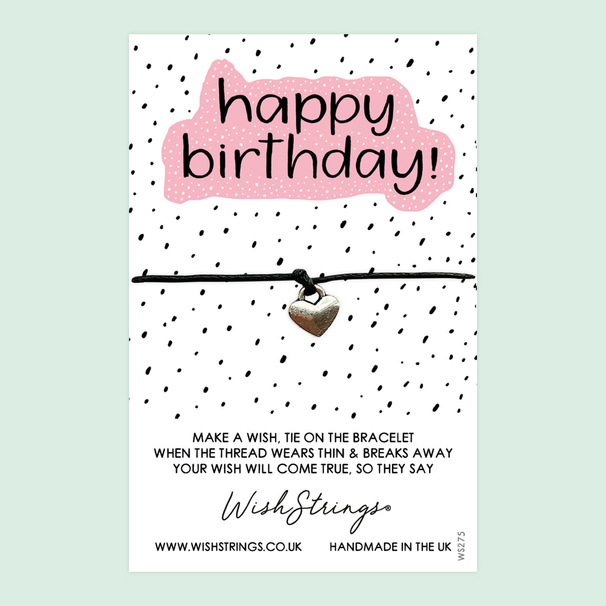 Happy Birthday Wish Bracelet – Letterbox Birthday Gift | Handmade Keepsake Card