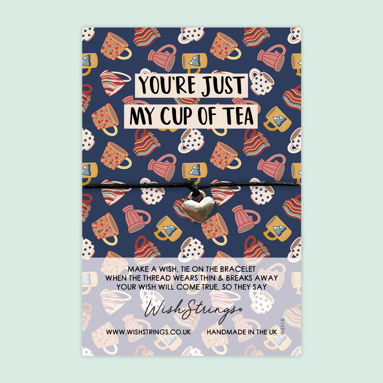 WishStrings ‘You’re Just My Cup of Tea’ Wish Bracelet | Thoughtful Gift for Friendship | Meaningful Keepsake for Best Friends