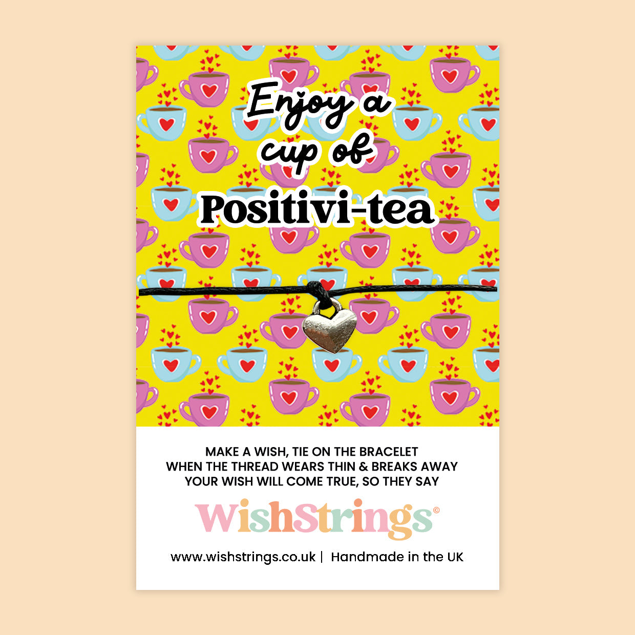WishStrings ‘You’re Just My Cup of Tea’ Wish Bracelet | Thoughtful Gift for Friendship | Meaningful Keepsake for Best Friends