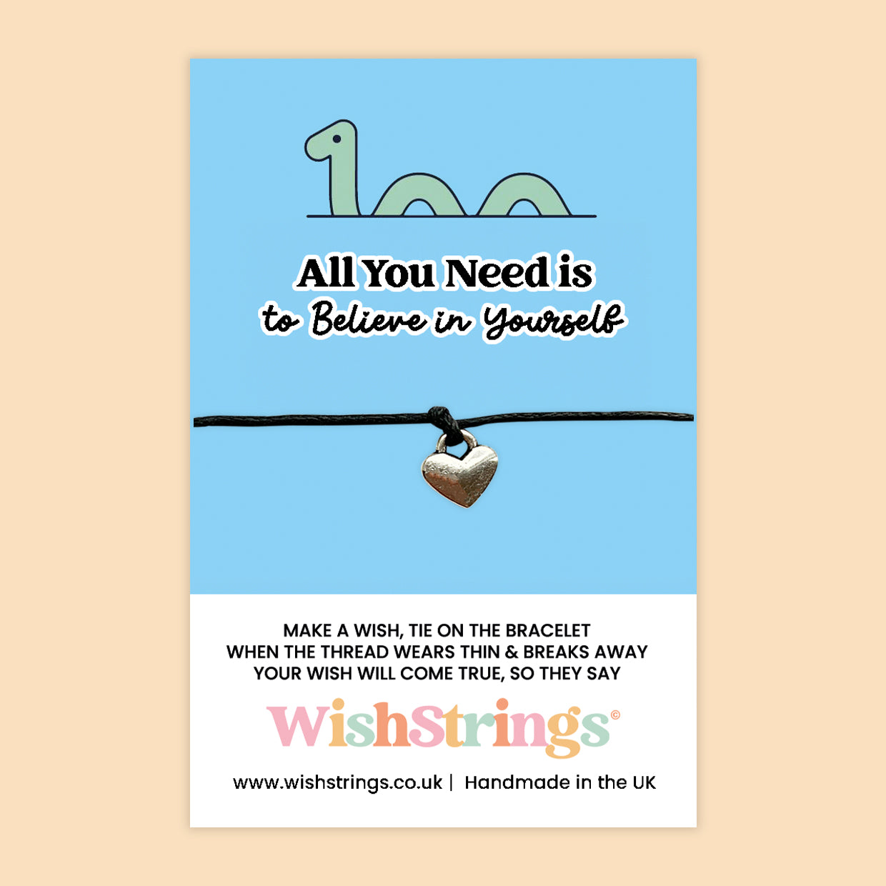 WishStrings Wish Bracelet – Confidence Booster Gift | Handmade Wax Cord Jewelry with Gift Card
