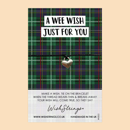 Scottish Wish Bracelet – Handmade Waxed Cotton Cord | Letterbox Gift Idea With Keepsake Card