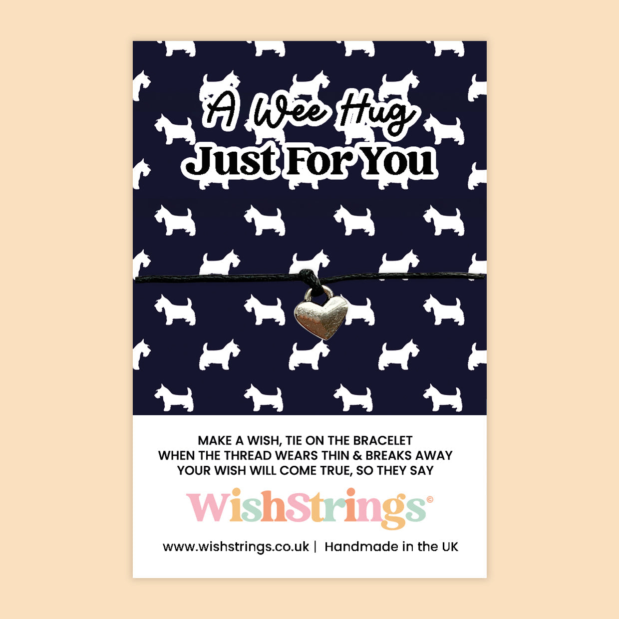 WishStrings ‘A Wee Hug’ Wish Bracelet | Scottish-Themed Gift | Thoughtful Keepsake for Sending Love & Support