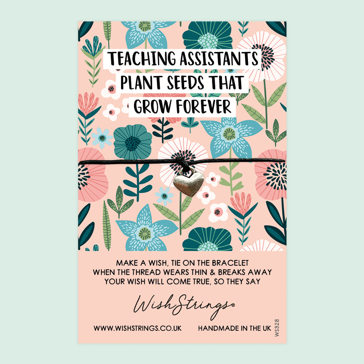 WishStrings ‘Teaching Assistants Plant Seeds That Grow’ Wish Bracelet | Thoughtful Thank You Gift | End of School Term Keepsake for TA