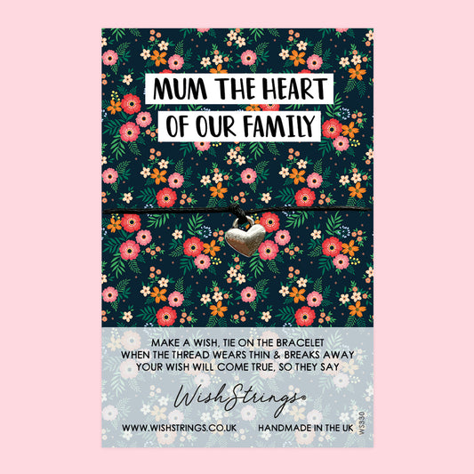 Wish Bracelet For Mum – Heart Of Family Gift | Handmade Keepsake With Letterbox Friendly Card