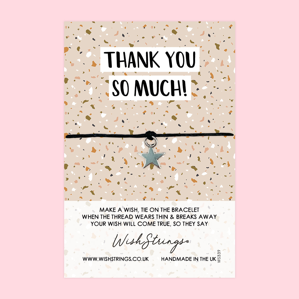 Thank You Bracelet – Handmade Wish Bracelet With Letterbox Friendly Card Gift
