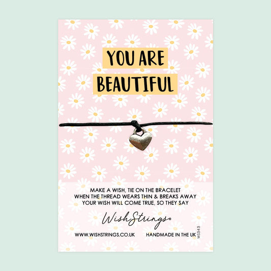 Wish Bracelet – You Are Beautiful Inspirational Bracelet with Celebration Gift Card