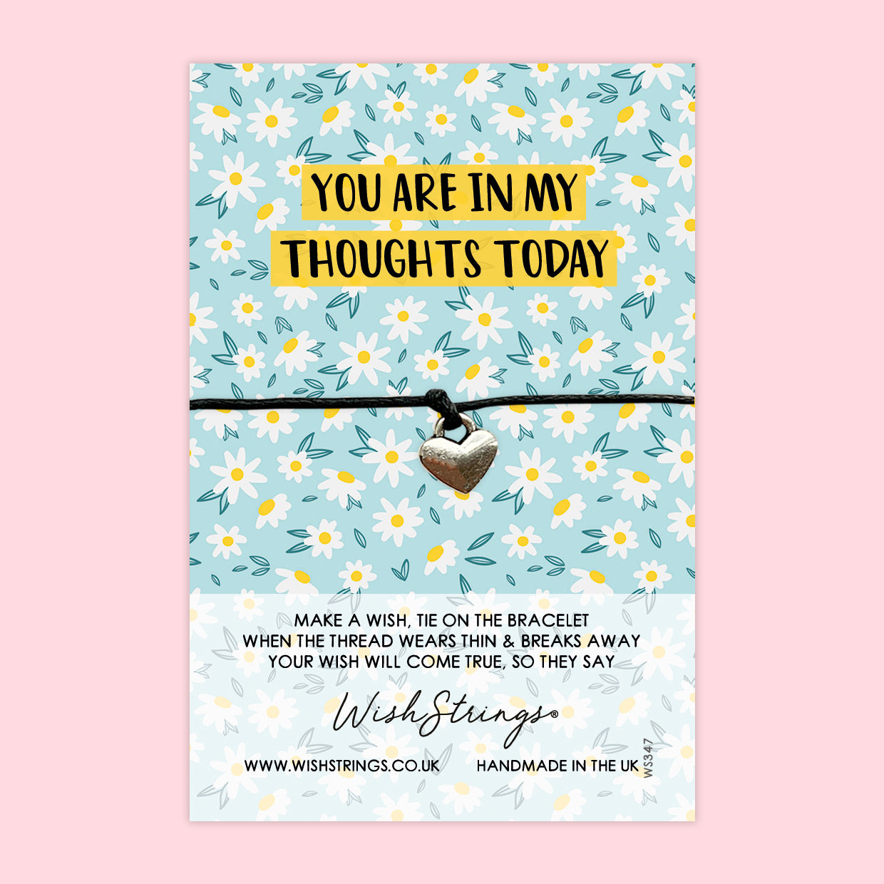 WishStrings ‘You Are in My Thoughts Today’ Wish Bracelet | Thoughtful Sympathy Gift | Meaningful Keepsake for Comfort & Support