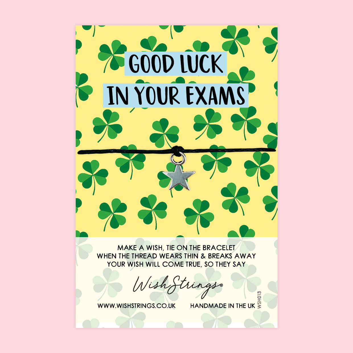 Good Luck Exam Bracelet – Handmade Wax Cord | Motivational Study Gift With Gift Card