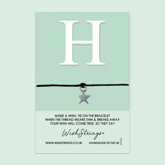 Letter H Wish Bracelet – Personalized Initial Jewelry Gift | Birthday Gift Card Included