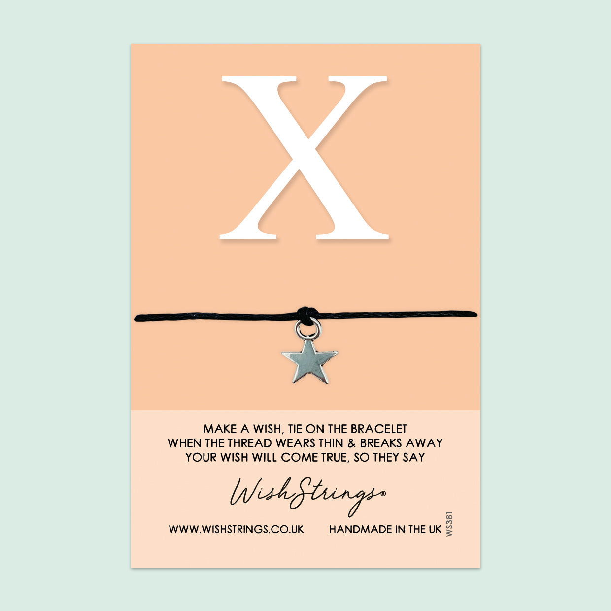 Wish Bracelet – Personalized Letter X Initial Bracelet | Gift Card | Meaningful Keepsake