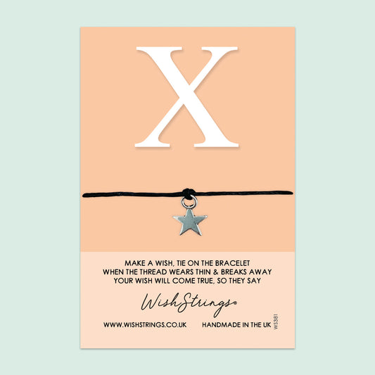 Wish Bracelet – Personalized Letter X Initial Bracelet | Gift Card | Meaningful Keepsake