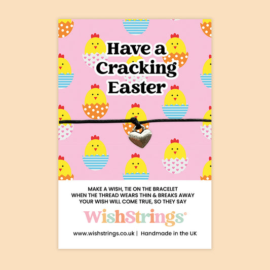 WishStrings ‘Have a Cracking Easter’ Wish Bracelet | Fun Springtime Keepsake Gift | Handmade Easter Token for Kids, Teachers & Friends | Letterbox Easter Treat
