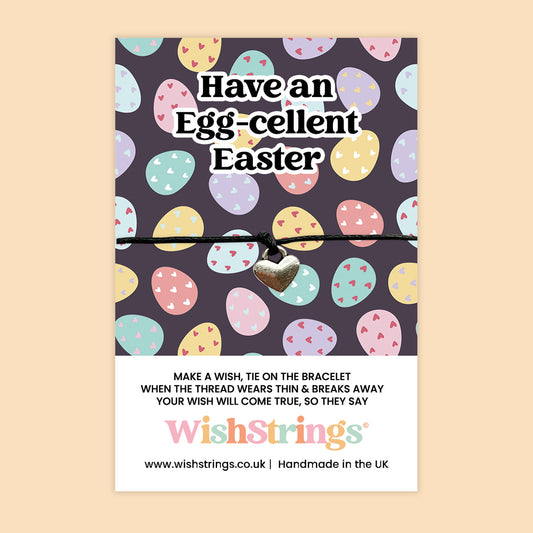 WishStrings ‘Have an Egg-cellent Easter’ Wish Bracelet | Fun and Festive Spring Keepsake | Handmade Gift for Children, Friends or Teachers | Easter Basket or Card Insert