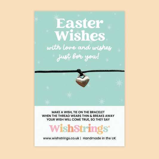 WishStrings ‘Easter Wishes’ Wish Bracelet | Springtime Keepsake Gift | Thoughtful Token with Heart Charm | Handmade Bracelet for Seasonal Celebration or Happy Mail