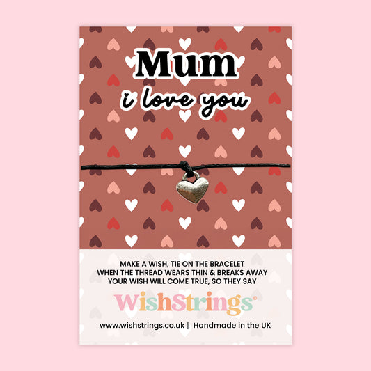 WishStrings ‘Mum, I Love You’ Wish Bracelet | Sentimental Gift for Mum | Handmade Keepsake for Mother’s Day, Birthday or Just Because | Thoughtful Token of Love