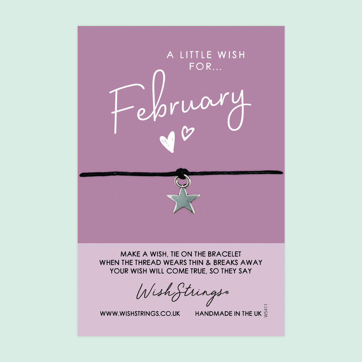 February Birth Bracelet – Personalized Birthday Wish Bracelet | Gift Card Included