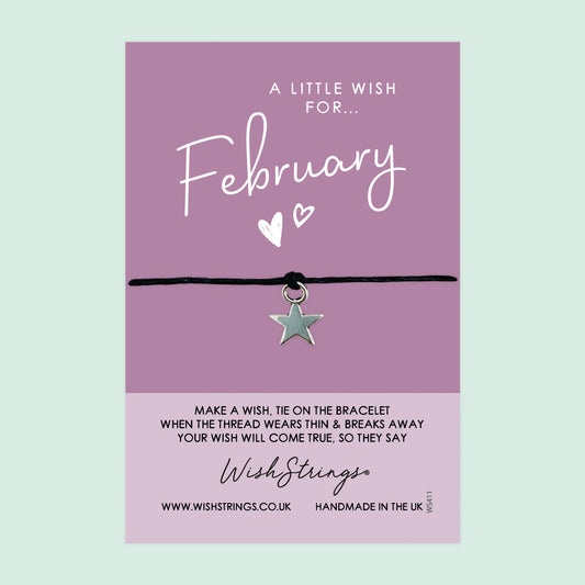 February Birth Bracelet – Personalized Birthday Wish Bracelet | Gift Card Included