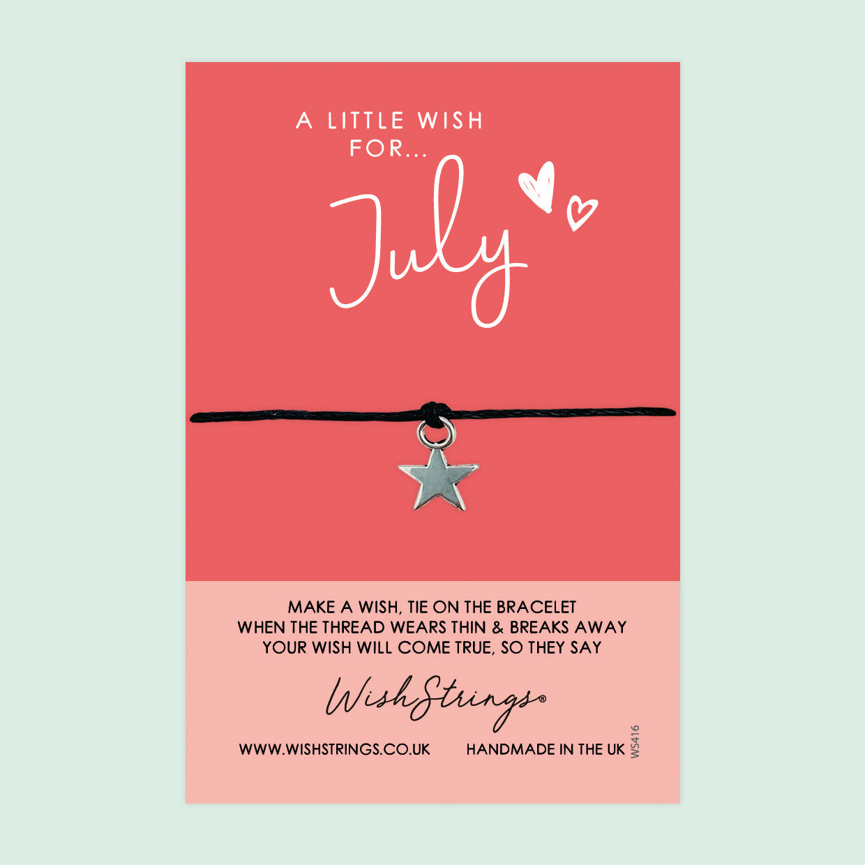 July Birth Month Bracelet – Handmade Wish Bracelet | Thoughtful Birthday Gift Card Included
