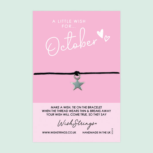 October Birth Bracelet – Handmade Wish Bracelet With Gift Card | Autumn Birthday Present