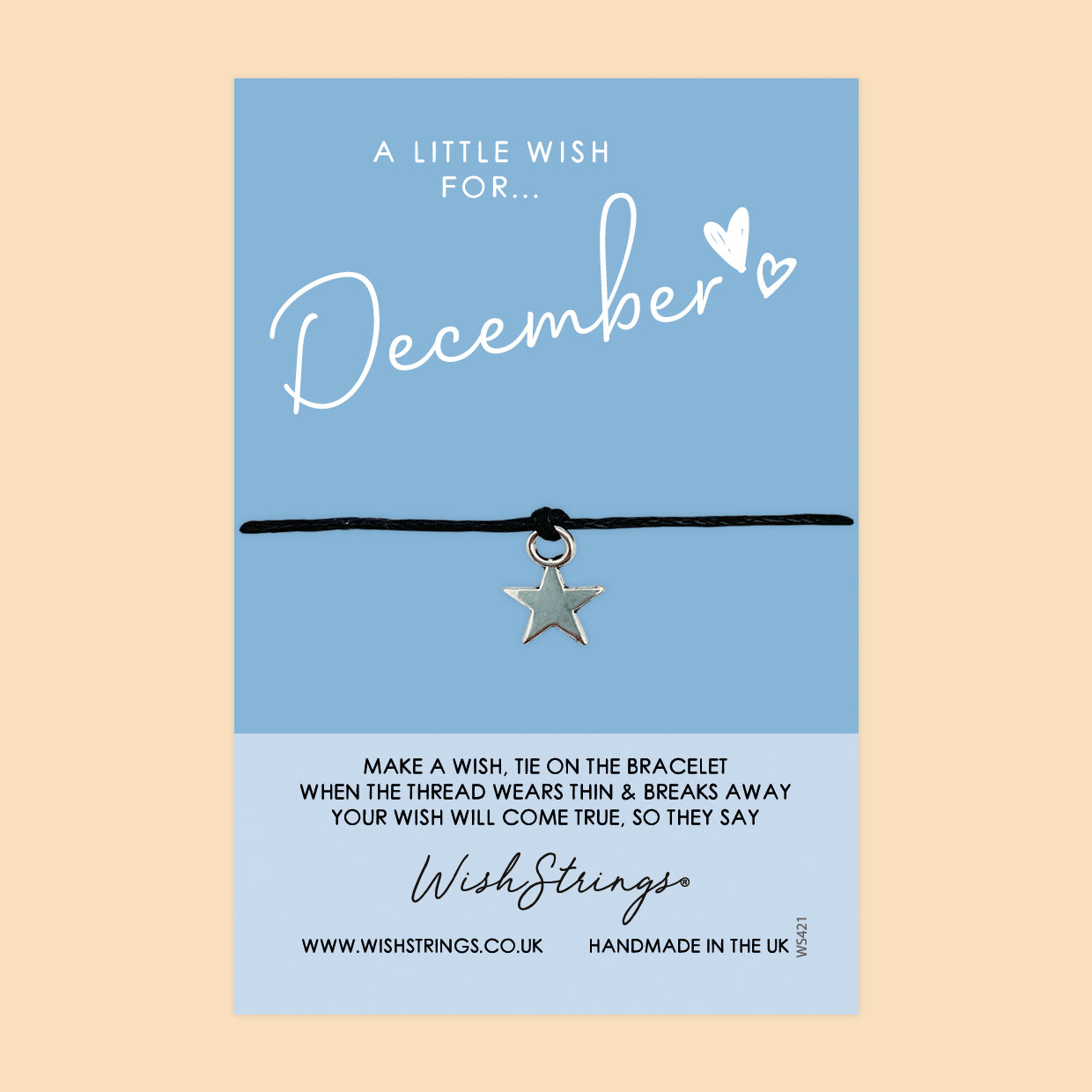 December Birth Bracelet – Handmade Wish Bracelet With Gift Card | Zodiac Birthday Gift