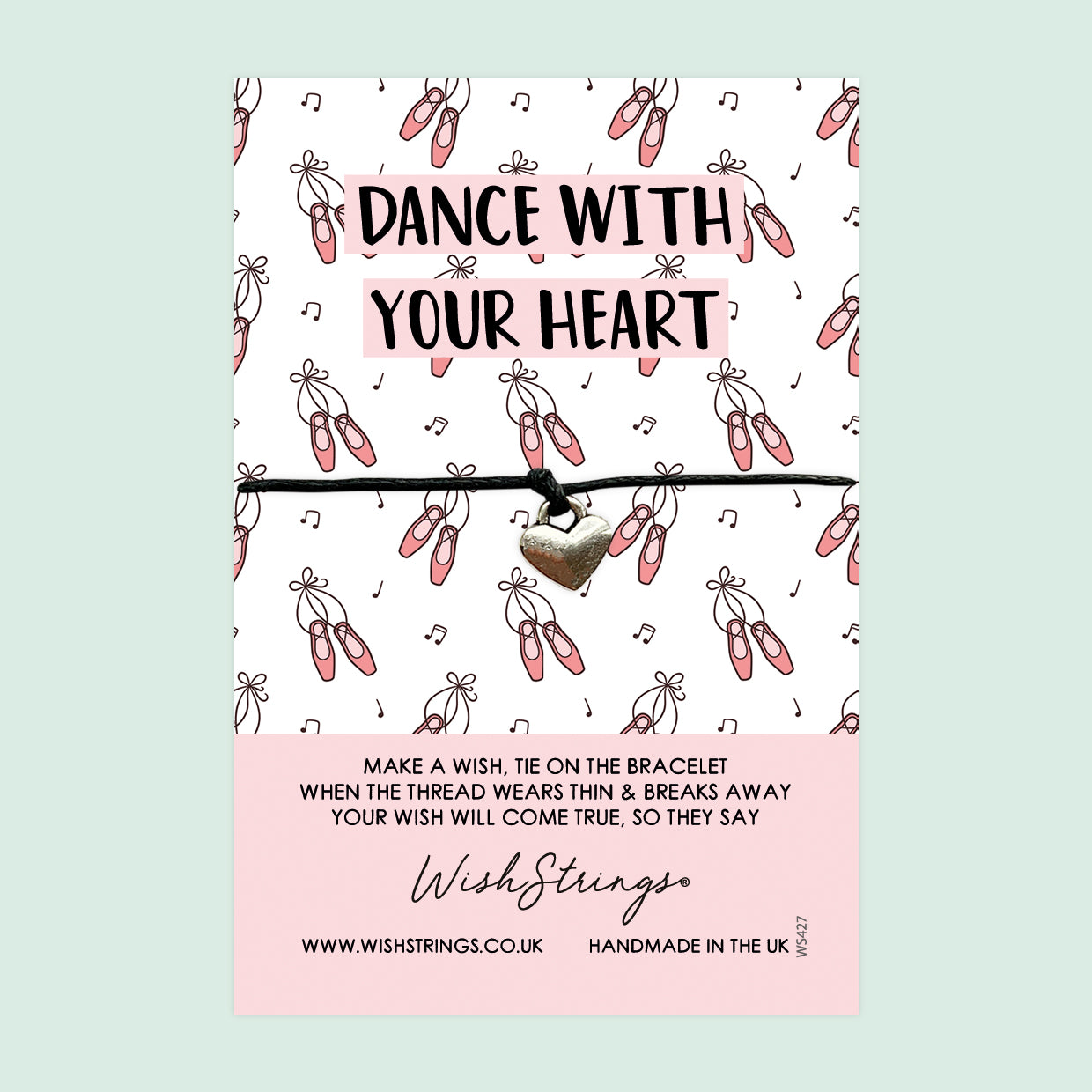 Dance Wish Bracelet – Adjustable Wax Cord With Gift Card | Motivational Dance Gift