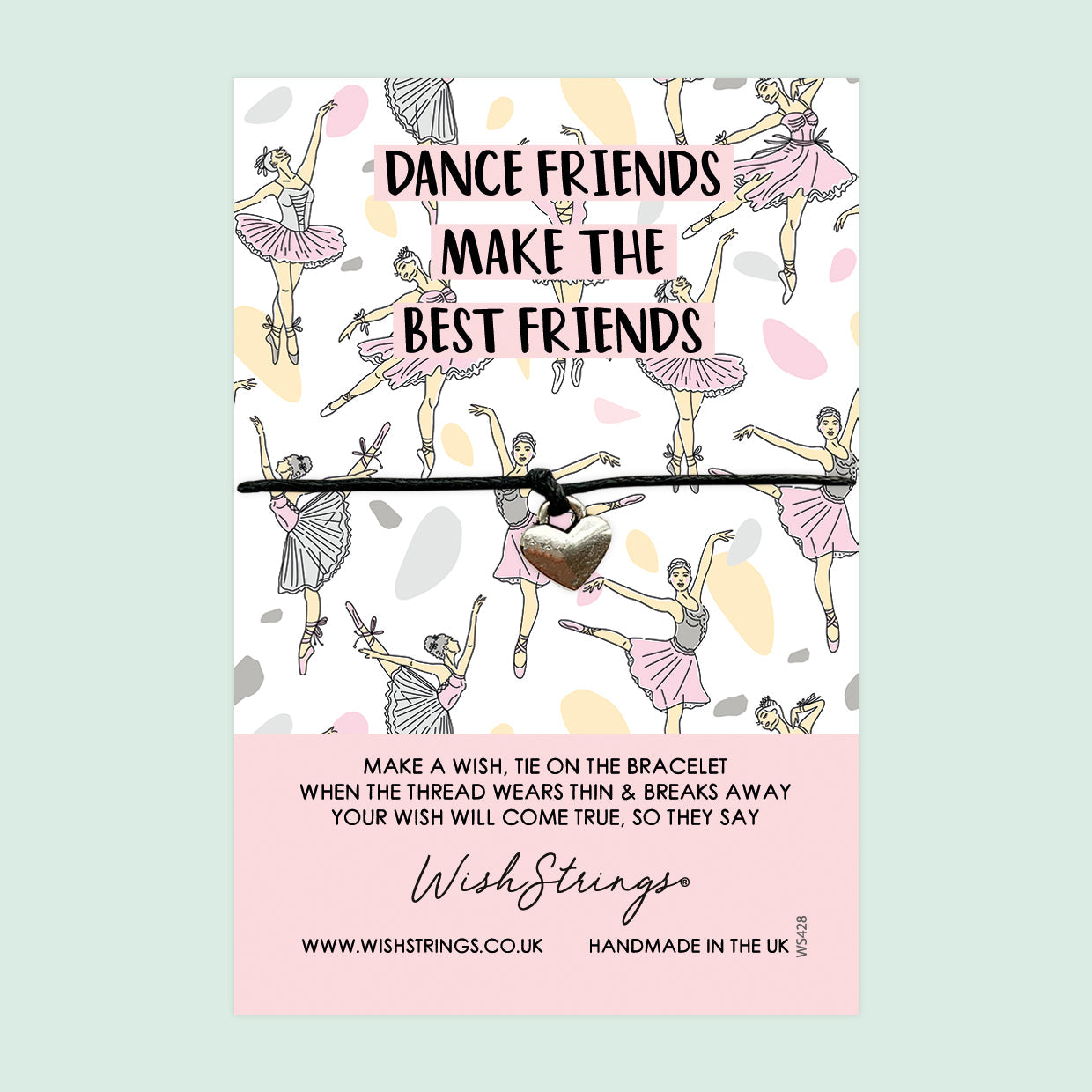 Dance Friends Bracelet – Adjustable Wax Friendship Bracelet with Gift Card for Dance Recitals