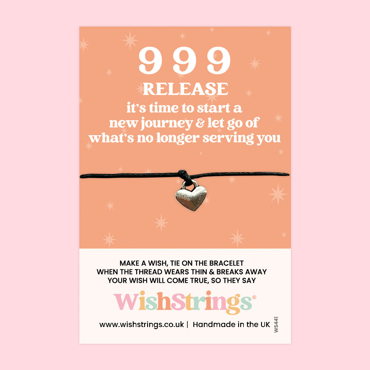 999 Angel Number Bracelet – Handmade UK Waxed Cotton Wish Bracelet | New Beginnings Gift Card