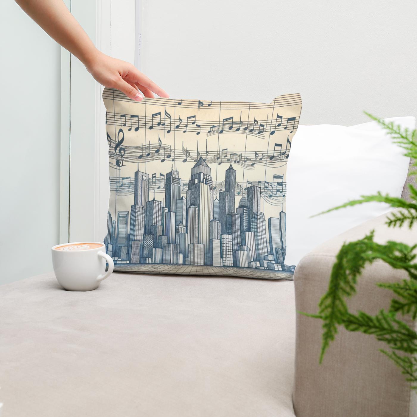 Melodic Skyline Cotton Cushion
