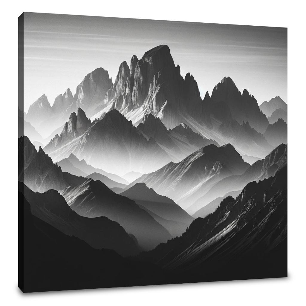 Dawn's Majesty: Mountain Silhouette Canvas
