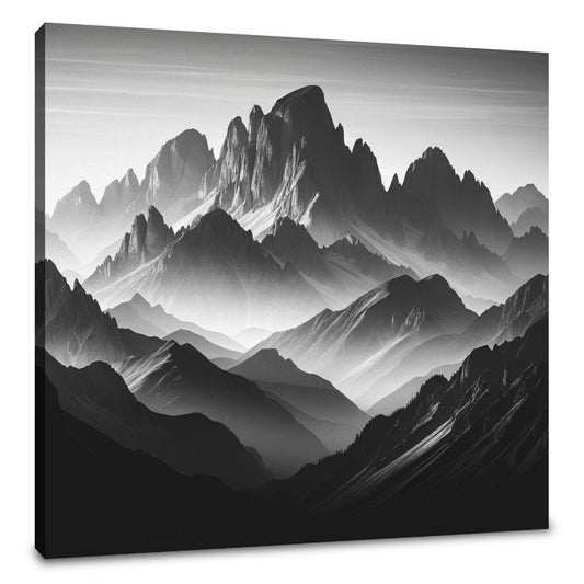 Dawn's Majesty: Mountain Silhouette Canvas