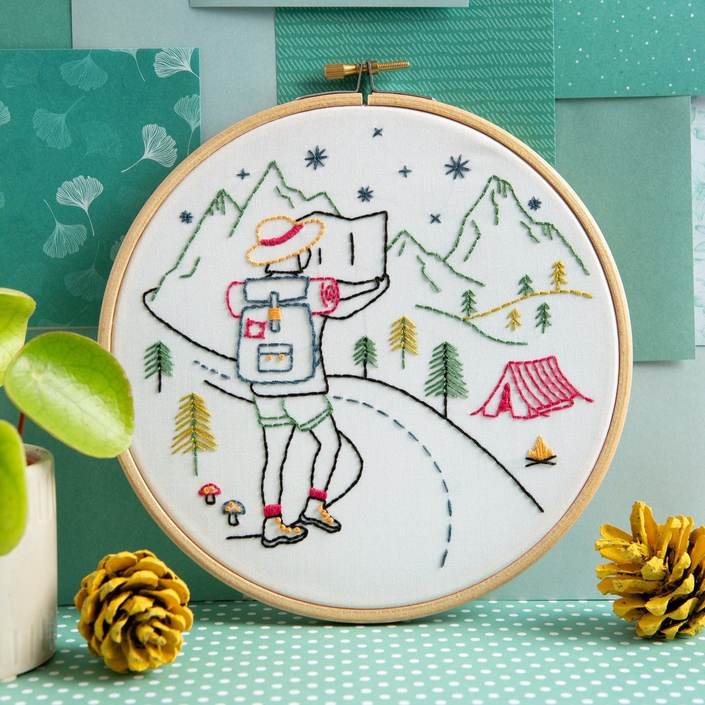 'Explore' Hiking Embroidery Kit for Beginners