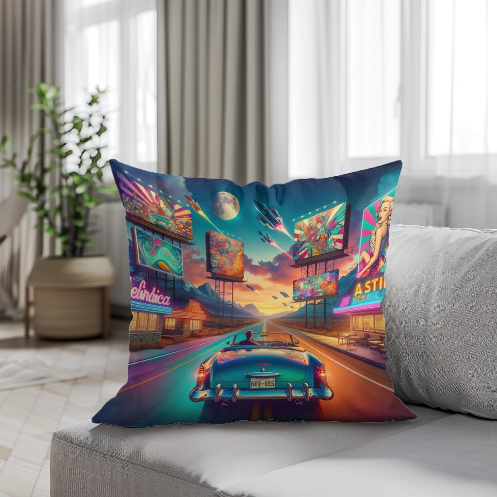 Timeless Highway Cotton Cushion