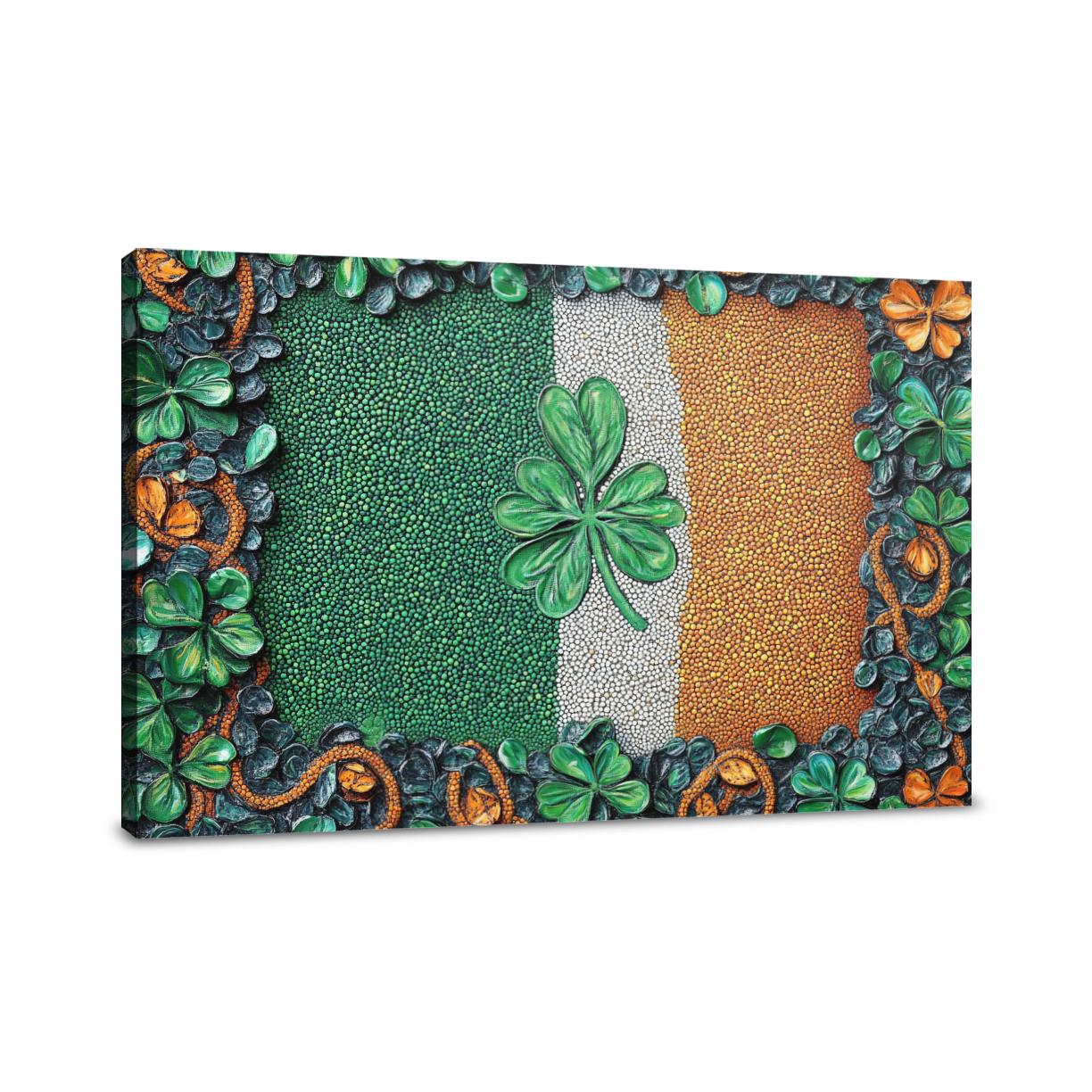 Shamrock Flag Pointillist Canvas