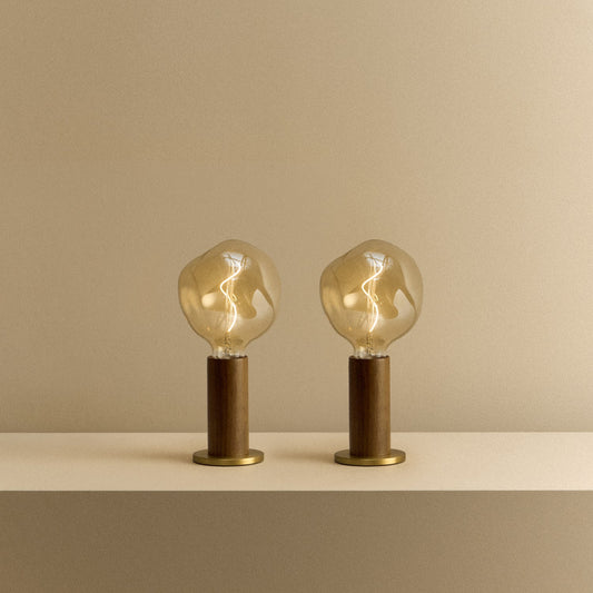 Knuckle Table Lamp in Walnut + Voronoi I Set