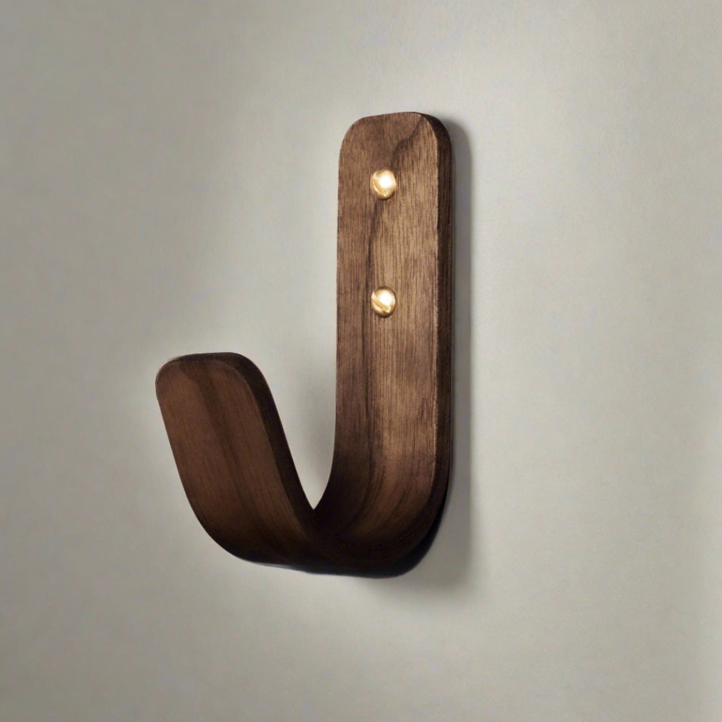 Curved Hardwood Wall Hooks  - Walnut