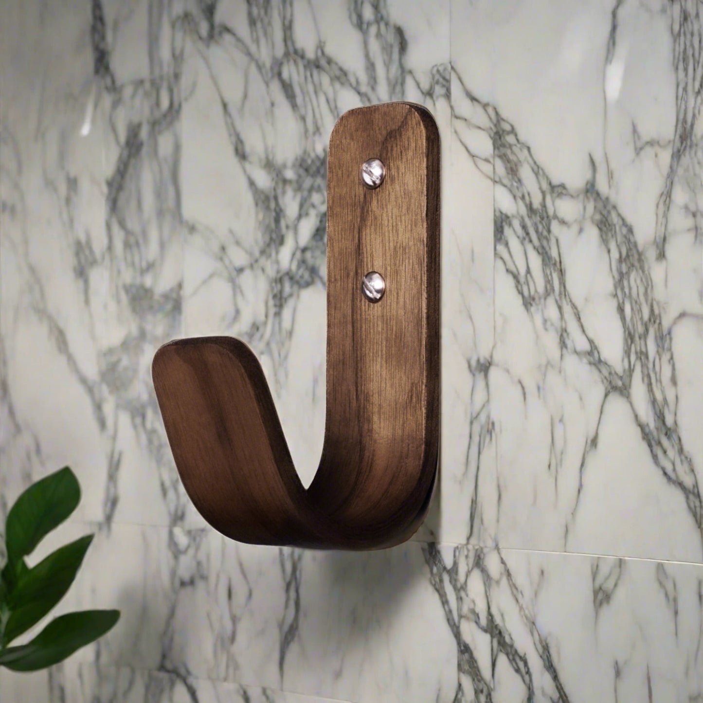 Curved Hardwood Wall Hooks  - Walnut