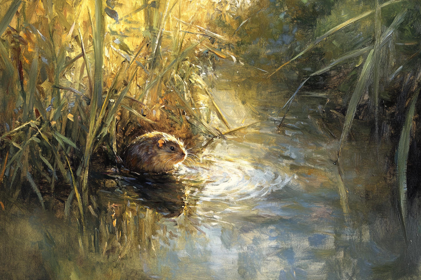 Water Vole Reverie Canvas