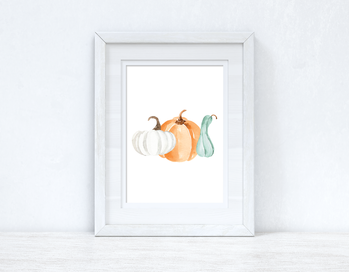 Watercolour Pumpkin Trio Set New Autumn Seasonal Wall Home Decor Print