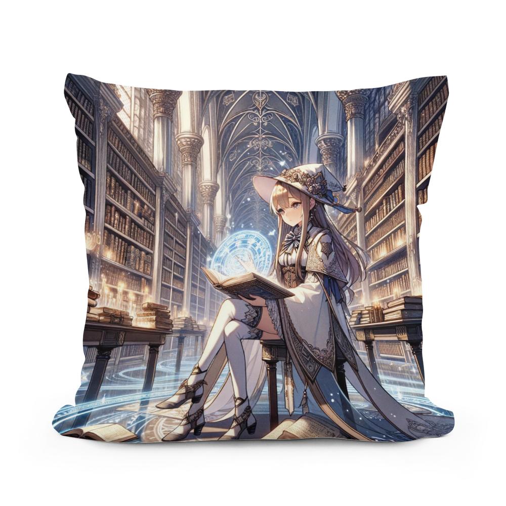 Mystical Library Guardian Cotton Cushion