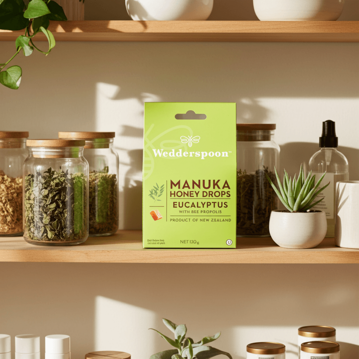 Wedderspoon Natural Manuka Honey Drops Eucalyptus (20 Drops per box) - Triple Pack