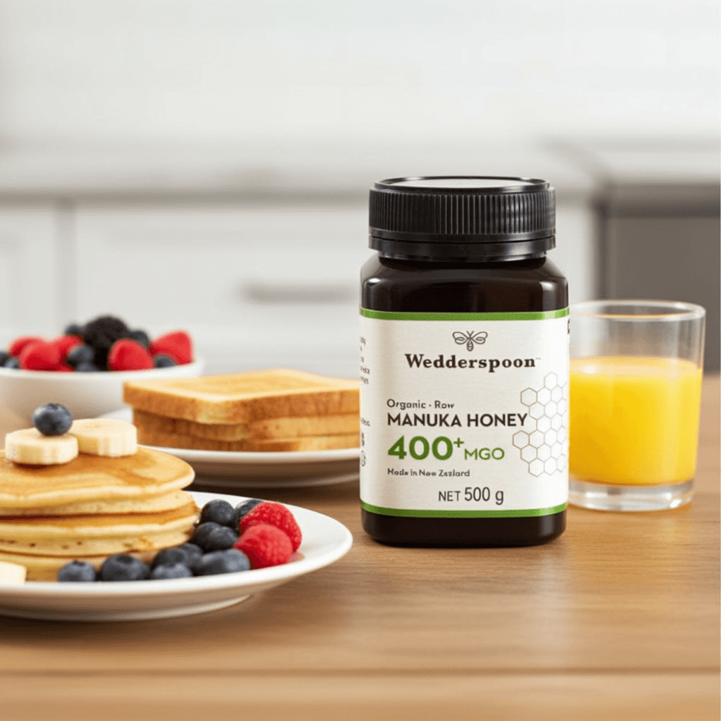 Wedderspoon Raw Organic Manuka Honey 400 MGO (500g) – Unpasteurised High Potency