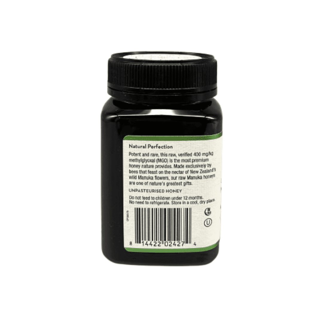 Wedderspoon Raw Organic Manuka Honey 400 MGO (500g) – Unpasteurised High Potency