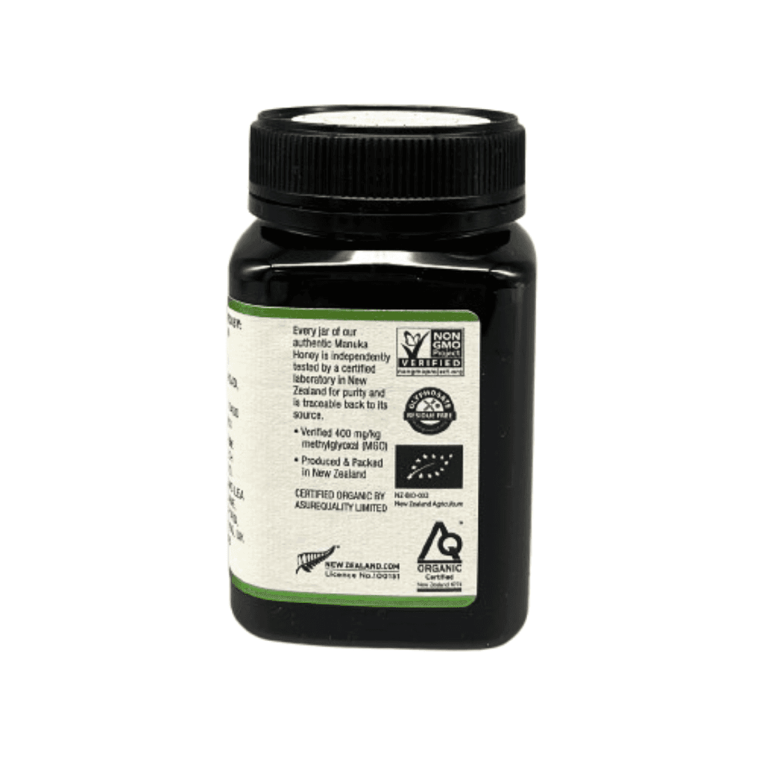 Wedderspoon Raw Organic Manuka Honey 400 MGO (500g) – Unpasteurised High Potency